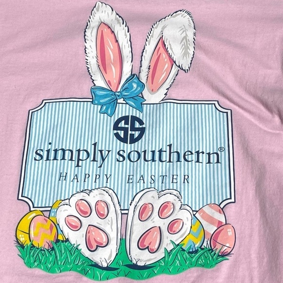 Simply Southern Easter Short Sleeve T-shirt Pink Size Youth Large Cotton - Picture 4 of 10